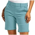 thumbnail image 2 of Stephy Shorts for Women Trendy 2025 Casual Summer High Waisted Chino Shorts Straight Leg Hiking Vacation Outfits, Blue, XXL, 2 of 8