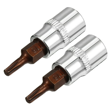 

Tasharina 2 Pcs 1/4-Inch Drive T15 Torx Bit Socket S2 Steel
