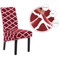 thumbnail image 3 of Stretch Dining Chair Slipcovers, XL/Oversized Removable Washable Soft Spandex Extra Large Dining Room Chair Covers for Kitchen Hotel Table Banquet Geometric Print (4 Per Set, Wine Red), 3 of 7