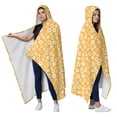 thumbnail image 2 of Wearable Blanket,Orange Daisy Flower Floral Pattern Hooded Wearable Sherpa Blanket for Adults & Teens,Winter Poncho Shawl Wrap Cape Thick Warm,60"x80", 2 of 5