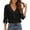 Black, variant on Women T-Shirts V-Neck Lace Trim Ruffle Blouse Elegant Casual Fit Flowy Tunic Shirt With Chiffon Birthday Solid Color Tops