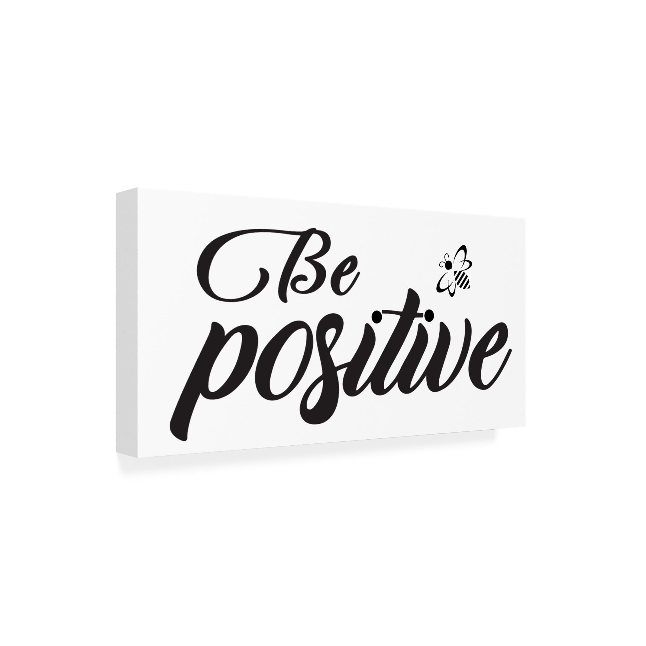 Canvas Wall Art - Jean Plout 'Good Vibes Typography F' Wall Art for Living Room, Bedroom, or Office Décor by Trademark Fine Art - 19 x 10 Inches