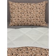 thumbnail image 3 of Xoxo Comforter & Sham Bedding Set, Pattern with Group of Doodle Heart Shapes and Xoxo Lettering Calligraphy, 3 pcs Duvet Set Microfiber Filling Quilt, 5 Sizes, Peach Black and White, by Ambesonne, 3 of 4