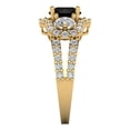 thumbnail image 3 of Clara Pucci 14K Yellow Gold 2.16ct Onyx Three-Stone Ring for Women, 3 of 8