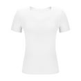 thumbnail image 4 of V Neck Short Sleeve Tshirt Tops Basic Casual Workout Plain Tee Shirts Fitted Tunic Fashion Trendy Cloths 2025, 4 of 5