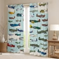 thumbnail image 2 of Manfei Colorful Airplane Black Out Curtains,Aircraft Theme Curtains Pack of 2 (42x63 Each),Green Blue Bedroom Curtains For Boys Kids,Super Cozy Room Decor, 2 of 6