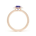 thumbnail image 2 of ANGARA Natural Vintage Style Claw-Set Round Tanzanite Halo Ring in 14K Rose Gold for Women (Size-6mm) | December Birthstone, Birthday, Anniversary, Jewelry Gift for Women | Natural Tanzanite Ring, 2 of 8