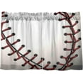 thumbnail image 2 of Coolnut Baseball Red Stripe Half Window Tier Curtains 36 Inch Blackout Thermal Insulating Kitchen Linen Tier Curtains for Kitchen, Bathroom, Cafe Home Decor, 2 of 7