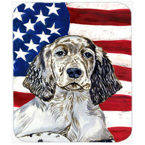 Usa American Flag With English Setter Mouse Pad, Hot Pad Or Trivet