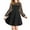 #0057-Black, variant on Favoffer Girl's Contrast Mesh Puff Long Sleeve High Waist A Line Short Dress with Pockets for Party Dance Graduation Big Kids 5-16Y