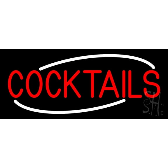 Cocktails LED Neon Sign 10 x 24 - inches, Clear Edge Cut Acrylic Backing, with Dimmer - Bright and Premium built indoor LED Neon Sign for Bar decor.