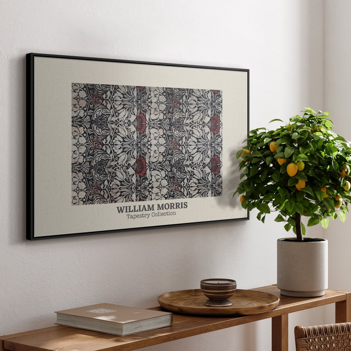 Vintage Abstract Print-XXXVIII Framed in Black Wood Gallery Wrapped Canvas 25 in. x 37 in.