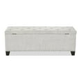 thumbnail image 6 of Furniture of America Suffolk Linen Modern Entryway Bedroom Storage Bench, Off-White, 6 of 20