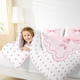 thumbnail image 4 of jejeloiu Cartoon Polka Dots Twin Comforter Sets,Pink Bowtie Bow Bedding Set For Girl Reversible 2 Pieces, 4 of 8