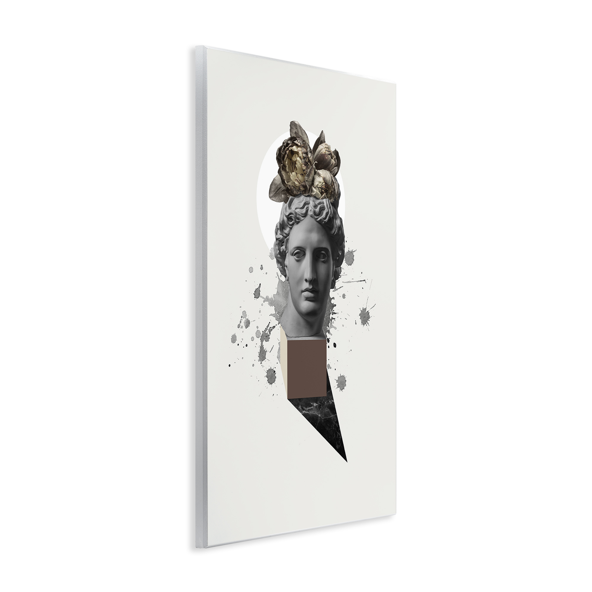 Stupell Industries Modern Statue with Peonies Botanical & Floral Painting Unframed Art Print Wall Art, 13 x 19