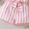 thumbnail image 4 of DAETIROS Little Girls Outfit Sets-Casual Soft Tank Top and Striped Shorts Girls Summer Clothes Pink Size 7 Years, 4 of 7