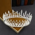 thumbnail image 5 of Zhuge Tiara de boda para novia, diadema de princesa, corona de novia, joyería para el cabello con diamantes de imitación de cristal, decoración para novia, cumpleaños, graduación, boda (plateada), 5 of 5