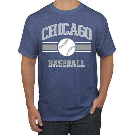 Wild Bobby City of Chicago CHI American Baseball Fantasy Fan Sports Men's T-Shirt, Vintage Heather Blue, 5X-Large