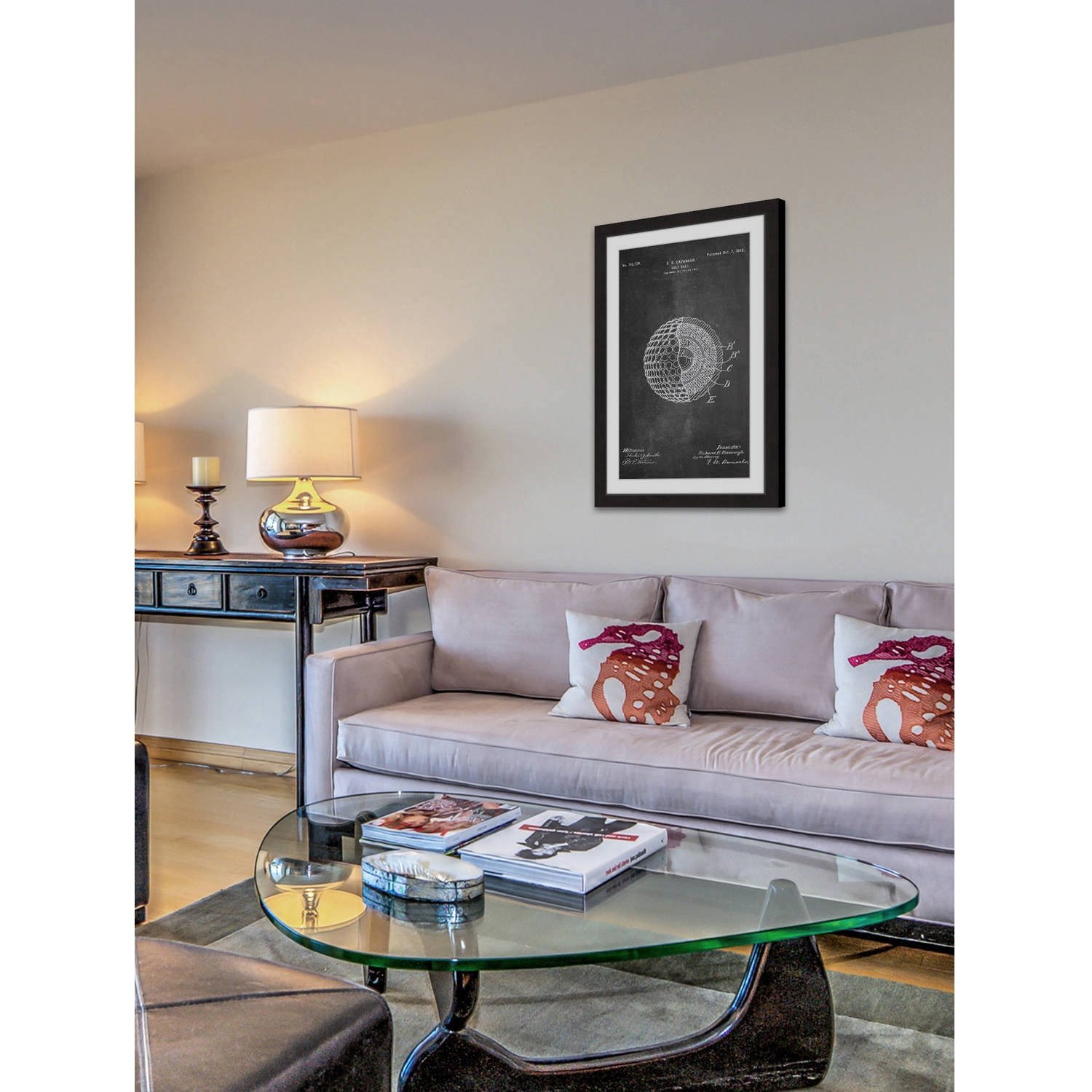 "Golf Ball 1902 Chalk" Framed Painting Art Print