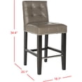 thumbnail image 4 of SAFAVIEH Thompson 24" Leather Counter Stool With Silver Nailheads Clay, 4 of 7