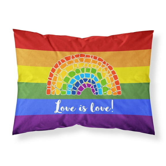 Gay Pride Love is Love Mosaic Rainbow Fabric Standard Pillowcase