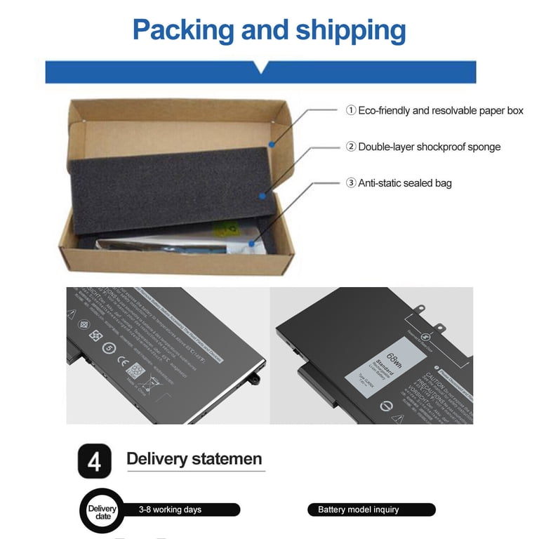 Precision 3520 Rtc Battery J1knd Dell Battery Replacement Battery For Dell Latitude 5480 5580 ...