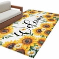 thumbnail image 2 of Rectangle Area Rug 3x5ft,Yellow Sunflower Pastoral Daisy Washable Carpet Non-Slip Runner Accent Rugs Indoor Floor Mat for Bedroom Living Room Decor,Butterfly Welcome Quote, 2 of 9