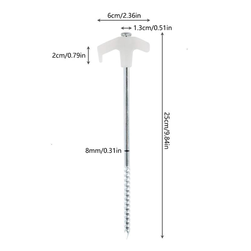 CEORPER 4/8/10Pcs Florescent Campings Tent Peg Outdoor Ground Pin Long Screw Stakes