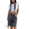 thumbnail image 1 of Blusa de verano con dobladillo con cordón, blusa de cuello redondo para mujer Blusa de verano con cordón para mujer Blusa sin mangas de verano con cordón Valor inmejorable, 1 of 7