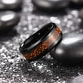 thumbnail image 5 of King Will DARGON 8mm Orange and Black Celtic Dragon Tungsten Carbide Mens Wedding Band Polished Finish Beveled Edge Comfort Fit Size 9, 5 of 7