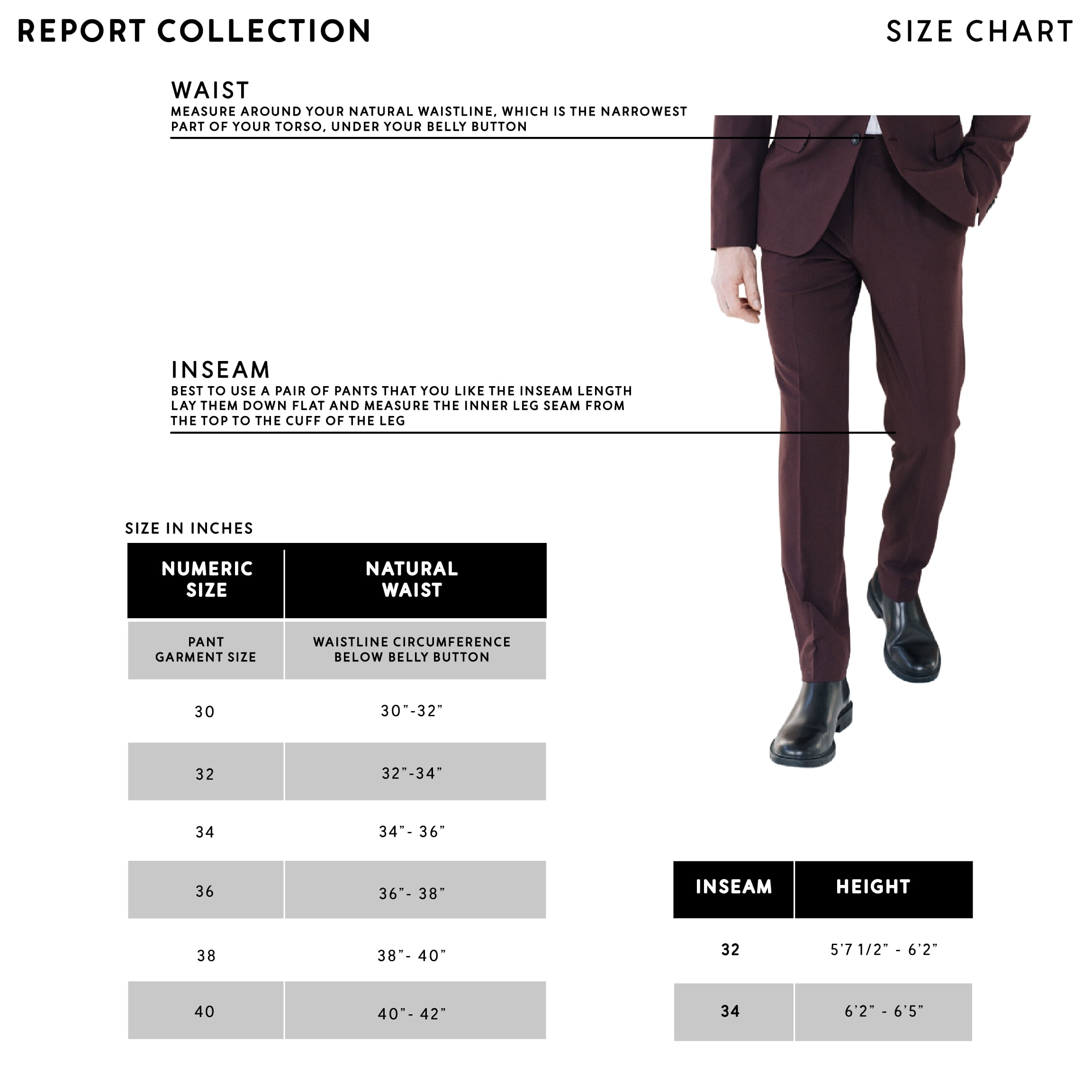 Report Collection Adam Elastic Performance Woven Stretch Men's Dress Pants