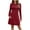 Red, variant on Besolor Women's Sweater Dresses Casual Crew Neck Long Sleeve Empire Waist A-Line Mini Fall Dresses