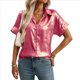 thumbnail image 1 of Tops de Verano para Mujer, de Corta, con Cuello en V, para Hacer Ejercicio, Blusas Bonitas, Elegantes, Informales, A , Camisetas Lisas. Rosa Roja S, 1 of 9