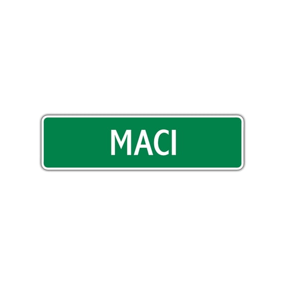 Maci Girls Children Name Letter Printed Label Wall Indoor Outdoor Plaque Decoration Aluminum Metal Sign 4"x18"