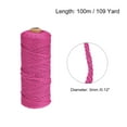 thumbnail image 2 of Uxcell Cotton Rope Twine String Twisted Braided Cord, Rose Red 100m/109 Yard for Wall Hanging, Macrame Knotting, 2 of 5