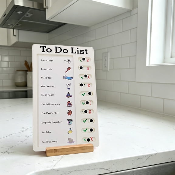 Portable Plastic Chore Chart Board, To Do List RV Checklist Message Board For Adults Home Travel Planning Reminder (M)