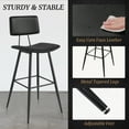 thumbnail image 5 of Dycanpo 30" Counter Height Bar Stools Set of 2, Faux Leather Upholstered Barstools, Black, 5 of 9