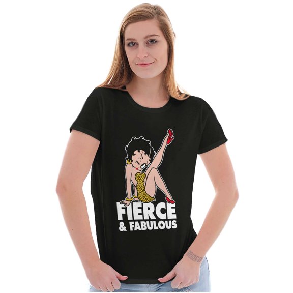 Betty Boop Cartoon Fierce Fabulous Women's T Shirt Ladies Tee Brisco Brands S