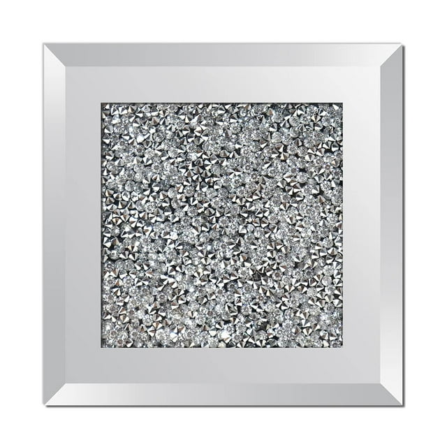 TFixol Sparkling Diamond-Embedded Glass Coasters for Stylish Table Decor - Silver Square Design, Heat-Resistant & Non-Slip for Wine, Coffee, and Tea Cups