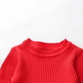 thumbnail image 3 of kids Toddler Knit Sweater Dress Baby Girls Fall Ribbed Long Sleeve Round Neck Pleated Dresses, 3 of 6