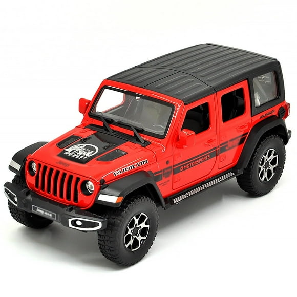 1: 24 Suitable for Jeep Wrangler Rubicon alloy die-casting metal car models with sound, light, and rebound functions, children's toy car collection, boys' birthday gifts