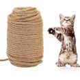 thumbnail image 1 of Cuerda de Sisal Natural, juguetes de Sisal de 50m, poste rascador para gatos, grosor de 6mm, protege a los gatos, juguetes con garras para moler, materiales para gatear, 1 of 5