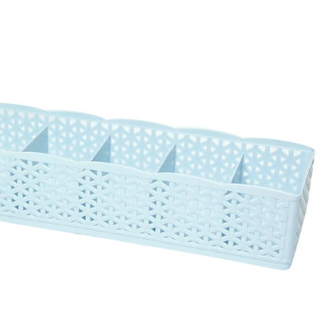 Plastic Storage Dividers - 5 Cells Plastic Organizer Storage Box Tie Bra Socks Drawer Cosmetic Divider