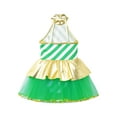 thumbnail image 4 of MSemis Girls Sequins Christmas Candy Cane Striped Figure Ice Skating Dance Tutu Dress A-Green 6, 4 of 5