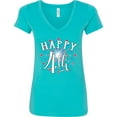 thumbnail image 3 of Inktastic Happy 4th Fourth of July Firework Women's V-Neck T-Shirt, 3 of 5