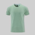 thumbnail image 2 of Leey-World Tshirt for Men Mens Casual T-Shirts Classic Short Sleeve Knit Tees Crewneck Solid Tee Shirts(Light Green,4XL), 2 of 8