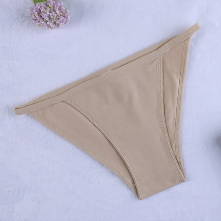 Pavied Cotton Underwear Seamless Underwear Cotton Underwear For Women Plus Size String Bikini Panties Low Waist Underwear High Cut Stretch Ladies Briefs Womens Underwear Bikini Underwear Rose Gold S