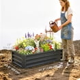 thumbnail image 3 of Outsunny 4' x 2' x 1' Raised Garden Bed, Galvanized Planter Box Grey, 3 of 10