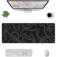 thumbnail image 2 of Black Minimalist Topographic Contour Mouse Pad XL Extended Mouse Mat, Non Slip Rubber Base Stitched Edge Gaming Pc Mousetop Large Mice Pad,31.5 X 11.8 Inch, 2 of 6