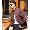 thumbnail image 4 of Mens Bomber Jackets Diamond Quilted Fall Winter Rib Varsity Lightweight Coat, 4 of 4